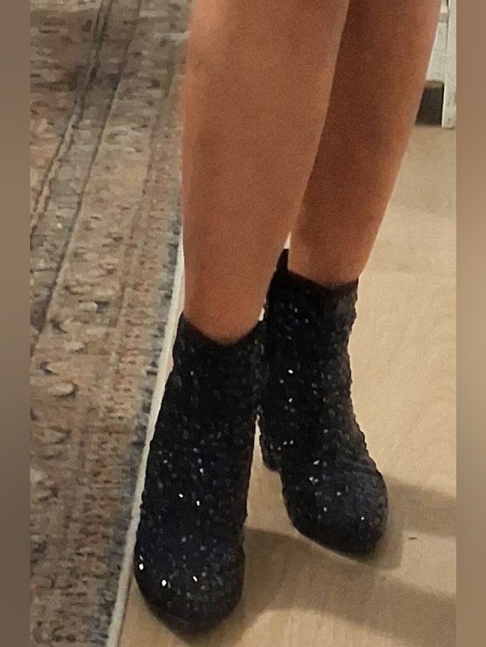 Forever Rhinestone Boots/Booties BLACK 9 - Picture 11 of 11